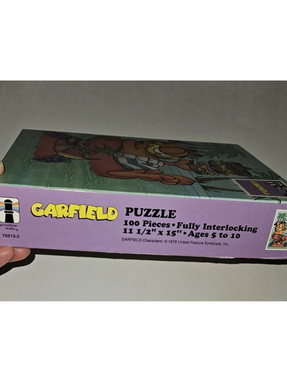 VTG 1978 Garfield 100 pc Puzzle Sandwich Rainbow Works Riddles & Jokes Cards Lot